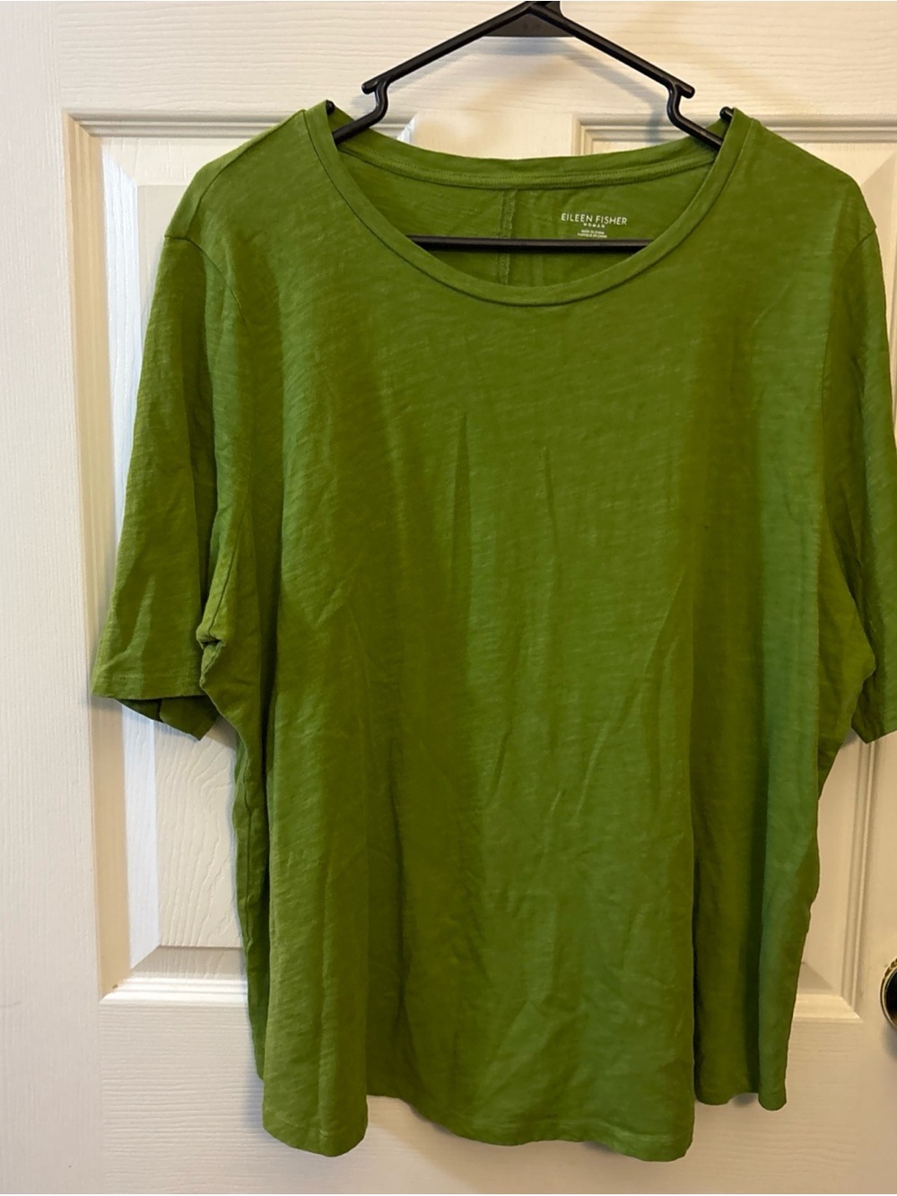 Eileen Fisher Olive Green Short Sleeve Crewneck Tee